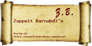 Zoppelt Barnabás névjegykártya